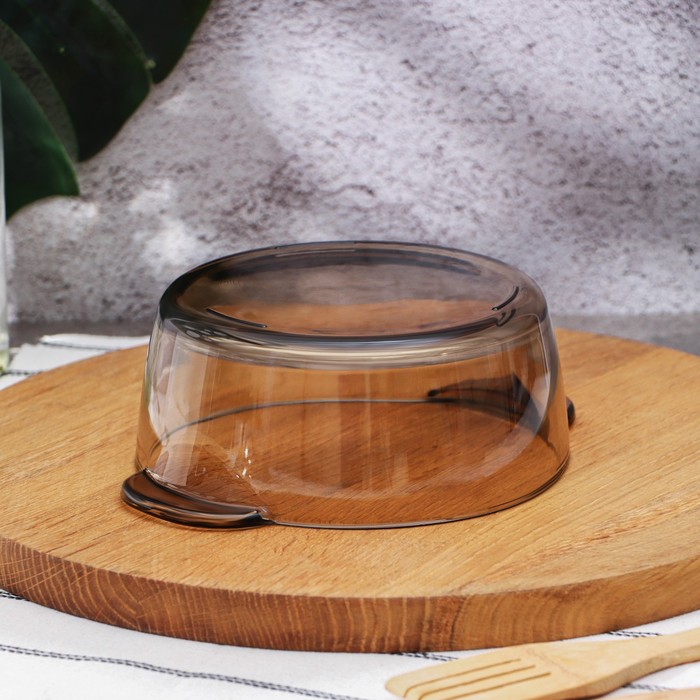 Супница стеклянная с крышкой «Дымка», 1 л, цвет коричневый - фото 1888715126