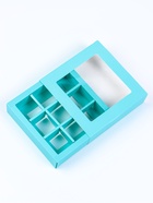 Коробка для 9 конфет, зелёный, МИКС, 14.5×14.5×3.5 см - фото 65399312