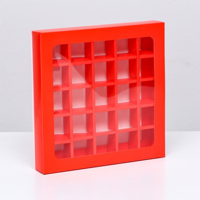 Коробка для 25 конфет, 22×22×3.5 см