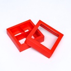 Коробка для 4 конфеты, алый, 12.5×12.5×3.5 см Кондитерская упаковка - Фото 5