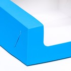 Кондитерская упаковка с окном, синяя, 18 х 18 х 7 см - Фото 3