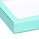 Коробка самосборная, мятная, 21 х 21 х 3 см - фото 25905877