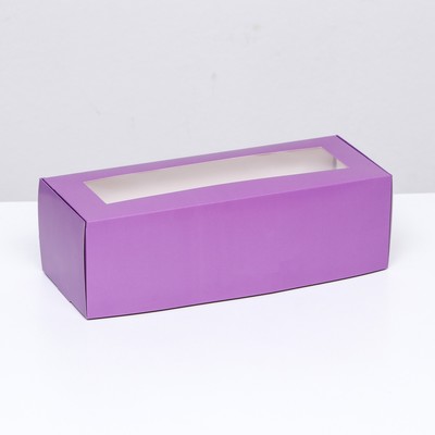 Коробка складная с окном под рулет, сиреневая, 26 х 10 х 8 см