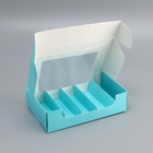 Коробка складная с окном под 5 эклеров зеленая, 25×15×6.6 см - Фото 2