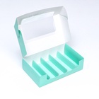 Коробка складная с окном под 5 эклеров зеленая, 25×15×6.6 см 9569293