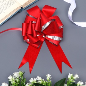 Подарочный бант - шар №5, красный шик, для упаковки подарков 9656652