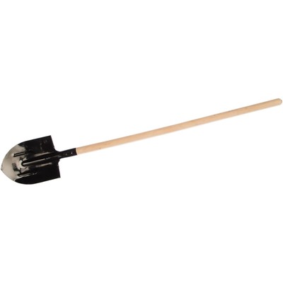 Лопата штыковая, острая, L = 140 см, рёбра жёсткости, деревянный черенок