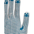 Перчатки, х/б, вязка класс 7, с ПВХ точками, белые, набор (5 шт.) - Фото 2