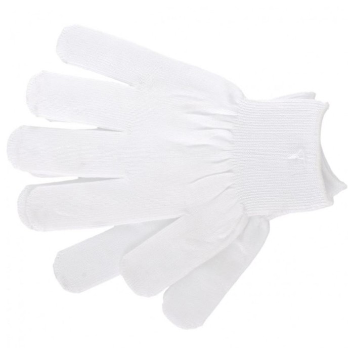 Перчатки нейлоновые, вязка класс 13, размер 10, белые - Фото 1
