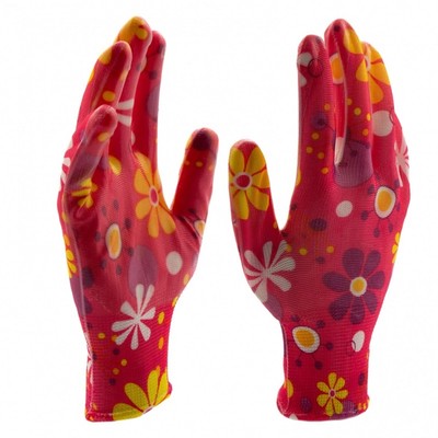 Перчатки из полиэстера садовые, с нитриловым обливом, размер 8, Palisad