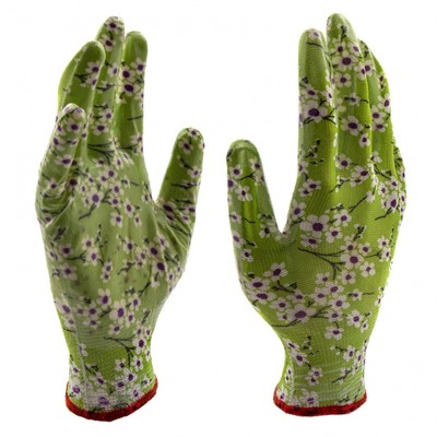 Перчатки из полиэстера садовые, с нитриловым обливом, размер 8, цвет МИКС, Palisad