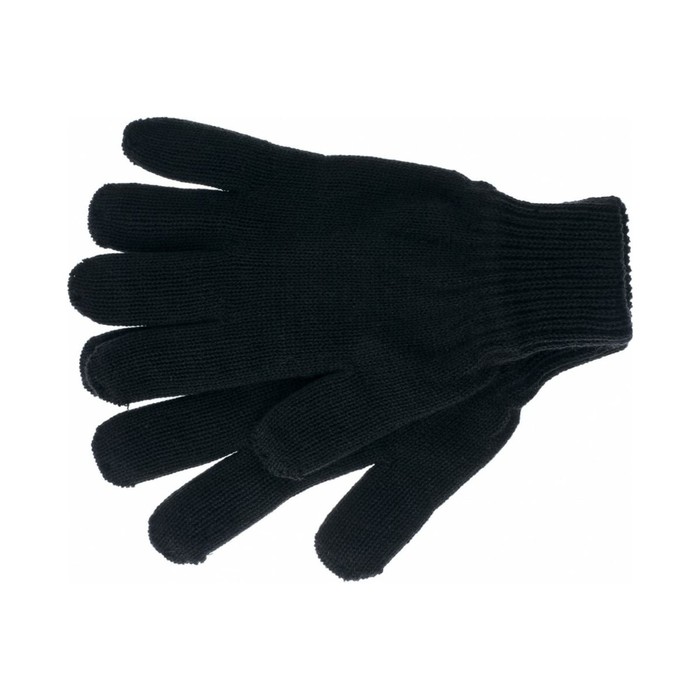 Перчатки акриловые, двойная манжета, чёрный, Сибртех - Фото 1