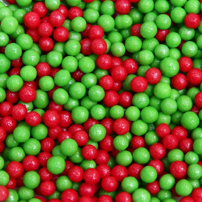 Посыпка кондитерская "Новый год", бисер цветной: зеленый, красный, Пасха, 50 г - Фото 1