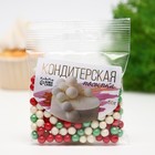 Посыпка кондитерская "Новый год" в цветной глазури (зеленый, красный, белоснежный) 6-8 мм, 50 г - фото 23103907