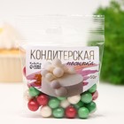 Посыпка кондитерская "Новый год" в цветной глазури (зеленый, красный, белоснежный) 12-13 мм, 50 г - фото 23103912
