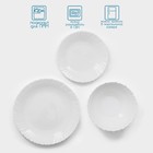 Сервиз столовый «Дива», 18 предметов: 6 тарелок d=17,5 см, d=23 см, d=16,5 см, стеклокерамика, цвет белый - Фото 3
