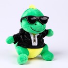 Мягкая игрушка «Дракон», в чёрной куртке и очках, 15 см, цвет зелёный - фото 320119109