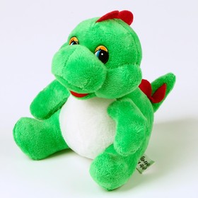 Мягкая игрушка "Дракон" с белым животиком, 14 см, цвет зеленый