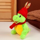 Мягкая игрушка «Дракон», в красной шапке с ушами, 15 см, цвет зелёный - Фото 3
