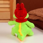 Мягкая игрушка «Дракон», в красной шапке с ушами, 15 см, цвет зелёный - Фото 4