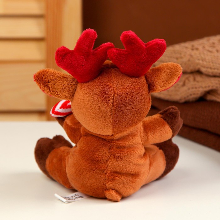 Мягкая игрушка «Олененок», новогодний, 15 см, цвет коричневый - фото 1903461456