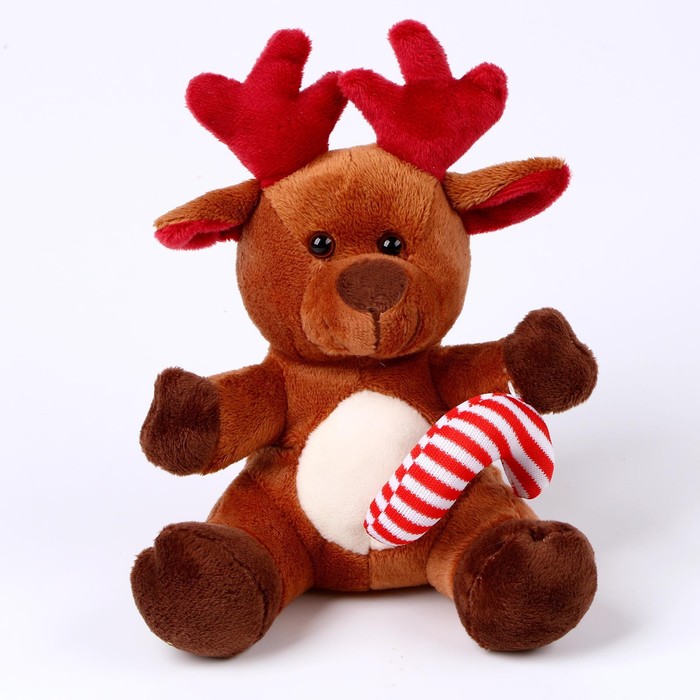 Мягкая игрушка «Олененок», новогодний, 15 см, цвет коричневый - фото 1903461457