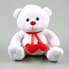 Мягкая игрушка «Медведь», с сердечками, 21 см, цвет белый - фото 68799260