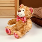 Мягкая игрушка «Медведь», с бантиком, 20 см, цвет бежевый - Фото 3