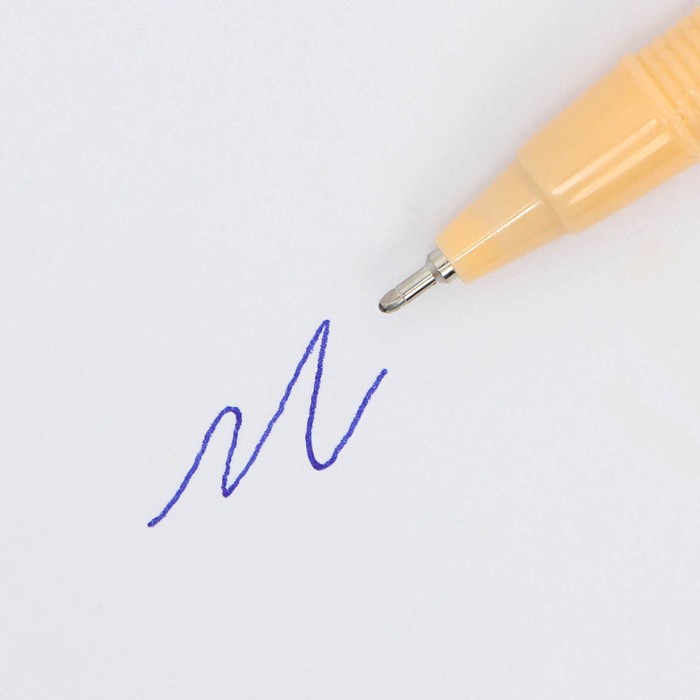 Ручка пластик, цвет оранжевый, 0,7 мм, синяя паста