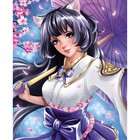 Алмазная мозаика с частичным заполнением на холсте «Девушка с зонтиком», 20×30 см - Фото 2