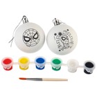 Ёлочные шары под раскраску на новый год, d=5.5 см, 2 шт., краски, набор для творчества - Фото 3