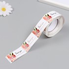 Наклейка бумага "Нежные цветы. Спасибо" 2,5х4,5 см 250 шт в рулоне 3х6,5х6,5 см - фото 24319557