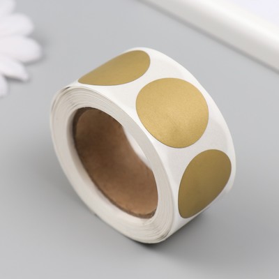 Наклейка бумага «Золотой кружочек», скретч-слой, d=2.5 см, 300 шт. в рулоне