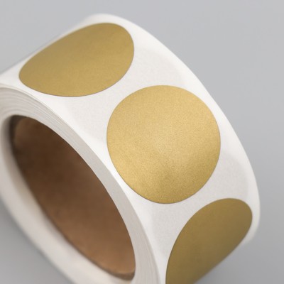 Наклейка бумага «Золотой кружочек», скретч-слой, d=2.5 см, 300 шт. в рулоне