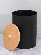 Набор для ванной комнаты BARONESS, 5 предметов, ведро для мусора, ёрш с подставкой, мыльница, дозатор, стакан, чёрный - Фото 4