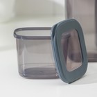 Банки для сыпучих с вакуумной крышкой FOLYlife, набор 3 шт., 550 мл, 1.2 л, 1.75 л, пластик, серые - Фото 3
