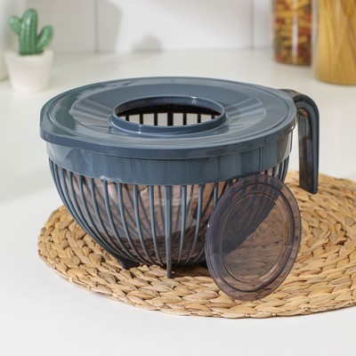 Ёмкость для миксера с крышкой FOLYlife, 3 л, 26.5×22×14 см, пластик, серая
