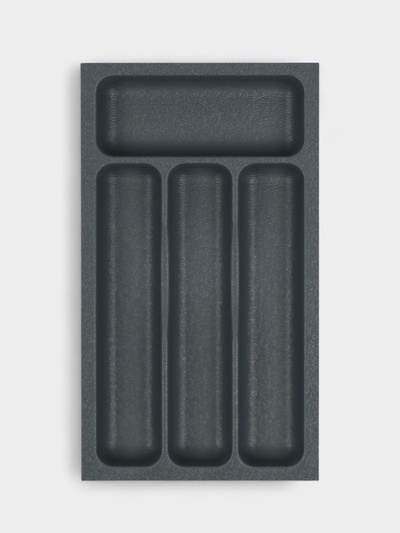 Лоток для столовых приборов BARONESS, 36×20×5 см, 4 отделения, пластик, серый