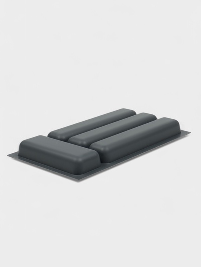 Лоток для столовых приборов BARONESS, 36×20×5 см, 4 отделения, пластик, серый