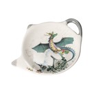 Подставка под чайный пакетик Доляна «Дракоша», 12×9×1,5 см, цвет белый - фото 24515325