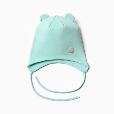 Шапка детская с ушками «Мишка», размер 42-46, мятная
