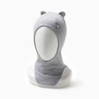 Шапка-мишка для мальчика, цвет серый меланж, размер 42-46 - фото 11024296