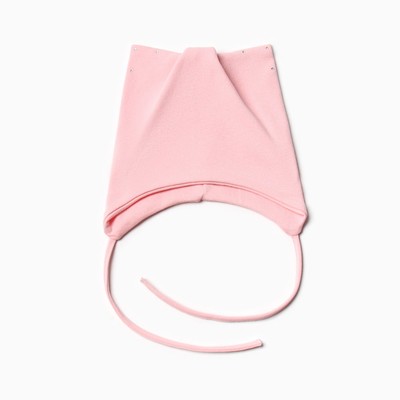 Шапка с ушками для девочки, размер 46-50, пудровая