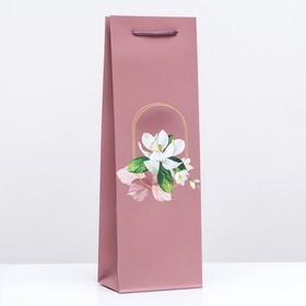Пакет подарочный "Цветок белый" 12 х 36 х 8,5 см