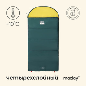 Спальный мешок maclay camping comfort cold, одеяло, 4 слоя, левый, 185х90 см, -10/+5°С