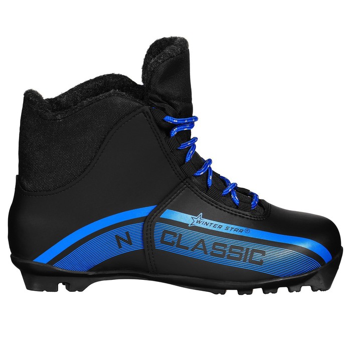 Ботинки лыжные Winter Star classic, NNN, р. 41, цвет чёрный, лого синий