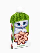 Шоколад на новый год молочный «Котик» в шапочке, 27 г - Фото 2