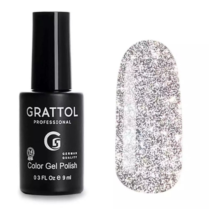 Гель-лак Grattol LS Bright Silver, 9 мл