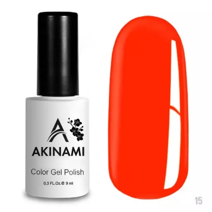 Гель-лак Akinami №015 Orange Red, 9 мл - Фото 1
