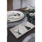 Менажница 2 ячейки Доляна «Дед Мороз и олени», 19.8×9.7×3 см, цвет белый - Фото 9